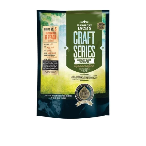 Mangrove Jack's Craft Series Brewery Pouch Peach and Passionfruit Cider Image 1