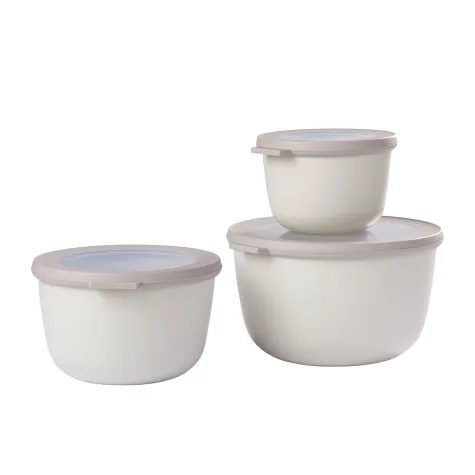 Mepal Cirqula Round Multi Storage Bowl High Set 3pc Nordic White Image 1
