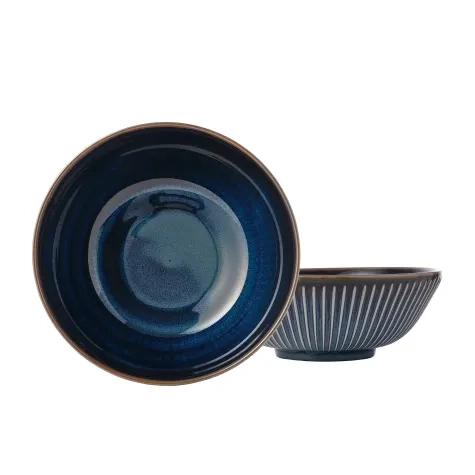 Minoru Touki Sendan Noodle Bowl Set of 2 Midnight Blue Image 1