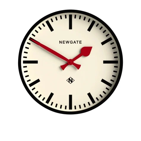Newgate Universal Wall Clock Railway Dial Black Black Image 1