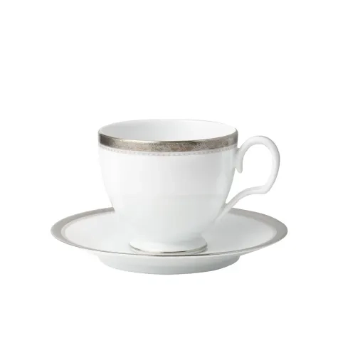 Noritake Charlotta Platinum Tea Cup and Saucer 250ml Image 1