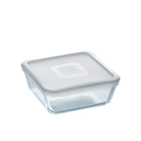 Pyrex Cook & Freeze Square Glass Storage 850ml White Image 1