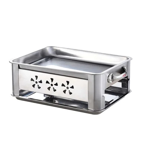 Soga Rectangular Stainless Steel Outdoor Fish Chafing Dish Set of 2 Image 2