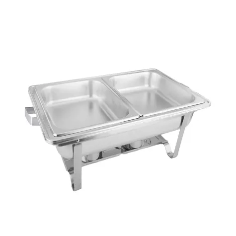 Soga Rectangular Stainless Steel Dual Tray Chafing Dish Set of 2 Image 2
