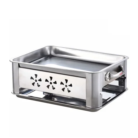 Soga Rectangular Stainless Steel Outdoor Fish Chafing Dish 45cm Set of 2 Image 2