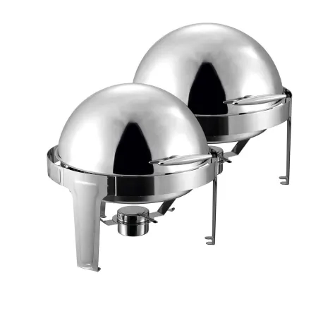 Soga Round Stainless Steel Chafing Dish with Roll Top Set of 2 Image 1