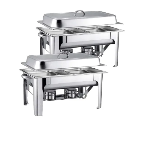 Soga Rectangular Stainless Steel 2 Pans Chafing Dish Set of 2 Image 1