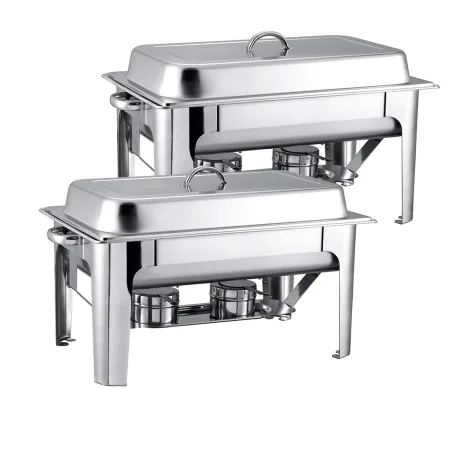 Soga Rectangular Stainless Steel Chafing Dish with Lid Set of 2 Image 1