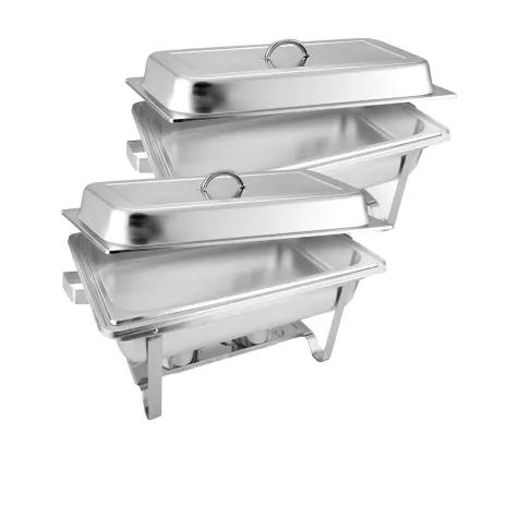 Soga Rectangular Stainless Steel Full Size Chafing Dish Set of 2 Image 1