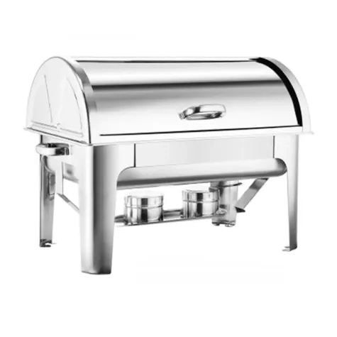 Soga Rectangular Stainless Steel Full Size Chafing Dish w/ Roll Top Set of 2 Image 2