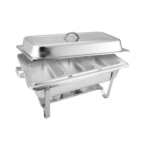 Soga Rectangular Stainless Steel Triple Tray Chafing Dish Image 1