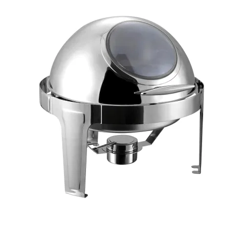 Soga Round Stainless Steel Chafing Dish with Glass Roll Top Image 1