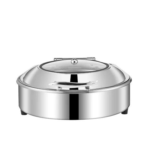 Soga Round Stainless Steel Chafing Dish with Top Lid Image 1