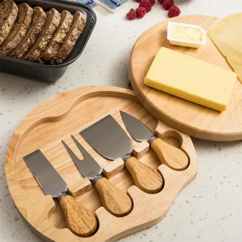 Sherwood Cheese Knife Set with Wooden Board 4pc Image 2