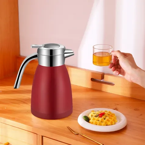Soga Stainless Steel Insulated Kettle 2.2L Red Image 2