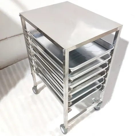 Soga Stainless Steel Gastronorm Trolley 7 Tier Suits 60x40cm Trays Set of 2 Image 2