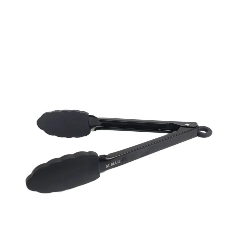 St. Clare Heavy Duty Tongs with Silicone Grip 26cm Black Image 2
