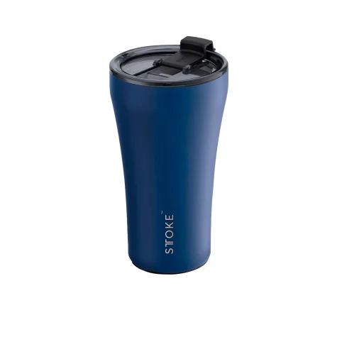 Sttoke Ceramic Reusable Coffee Cup 350ml (12oz) Magnetic Blue Image 1
