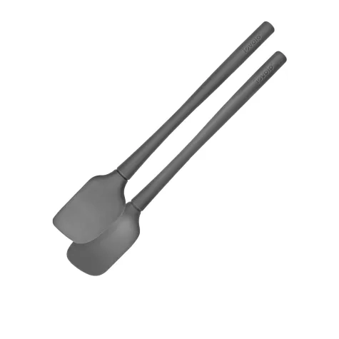 Tovolo Flex-Core All Silicone Mini Spatula and Spoonula Set 2pc Charcoal Image 1