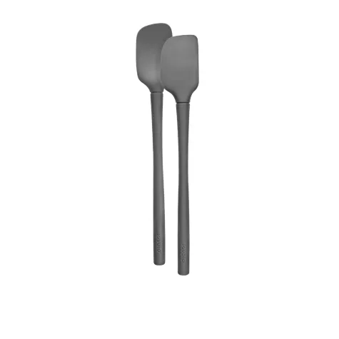 Tovolo Flex-Core All Silicone Mini Spatula and Spoonula Set 2pc Charcoal Image 2