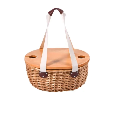 Vibes Vibes Mclaren Vale 2 Person Oval Insulated Wicker Basket With Folding Table Image 1