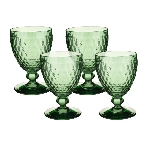 Villeroy & Boch Boston Coloured Water Goblet 350ml Set of 4 Green Image 1