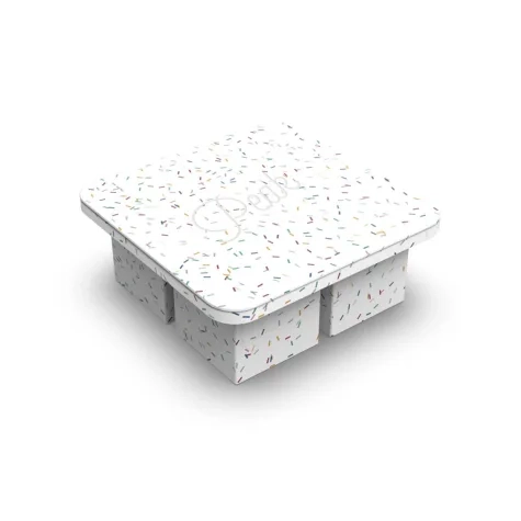 W&P 4 Cube Ice Tray Extra Large Speckled White Image 2