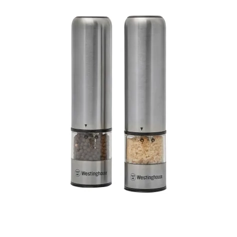 Westinghouse Deluxe Electric Salt and Pepper Mill Set Stainless Steel Image 1