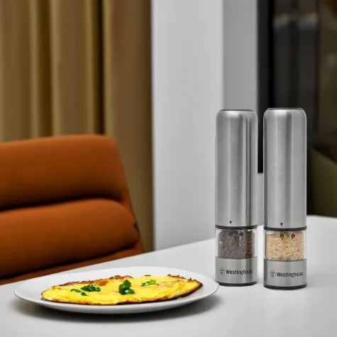 Westinghouse Deluxe Electric Salt and Pepper Mill Set Stainless Steel Image 2