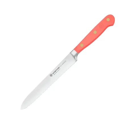 Wusthof Classic Colour Serrated Utility Knife 14cm Coral Peach Image 1