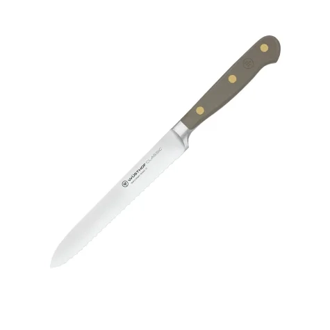 Wusthof Classic Colour Serrated Utility Knife 14cm Velvet Oyster Image 1