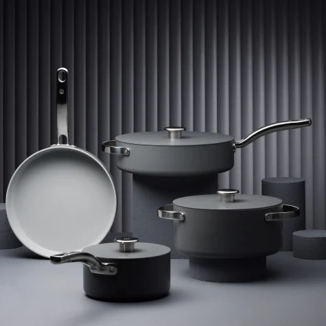 Wolstead Mineral Non Stick Cookware Set 4pc Grey Image 2