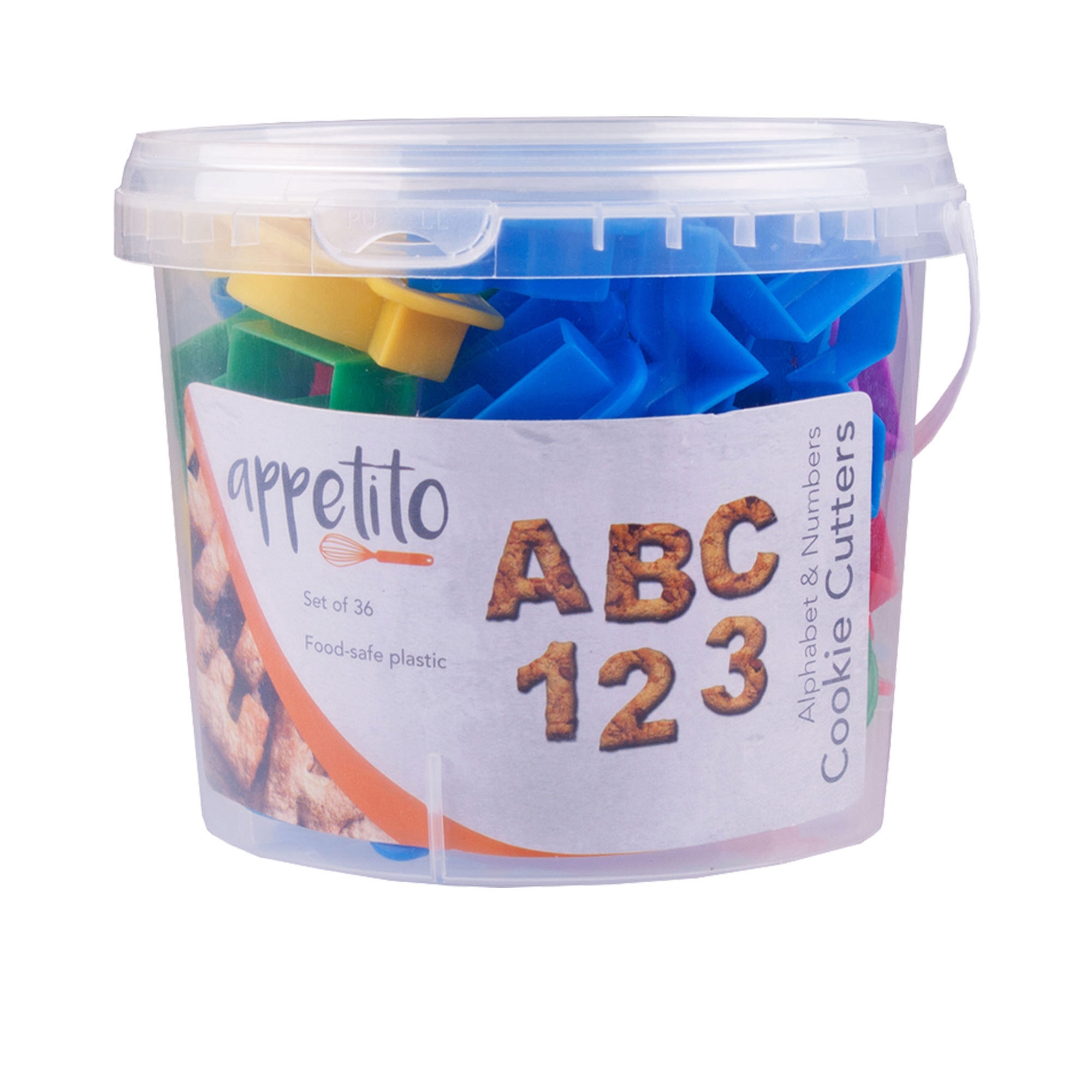 Appetito Alphabet & Number Cookie Cutters in Tub 36pc Image 2
