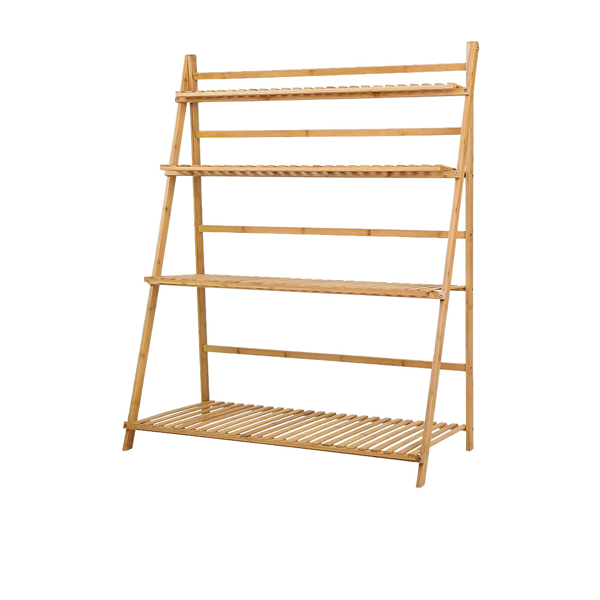Artiss Bamboo Foldable 4 Tier Planter Stand Image 1