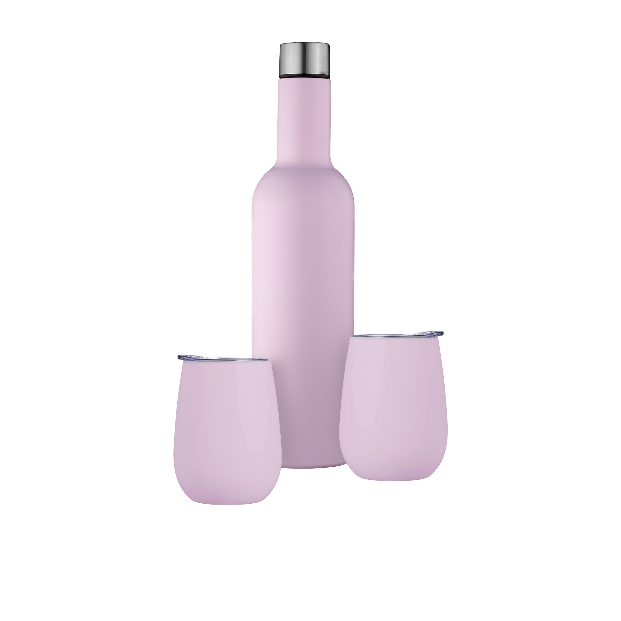 Avanti Double Wall Insulated Wine Traveller Set 3pc Pink Image 1