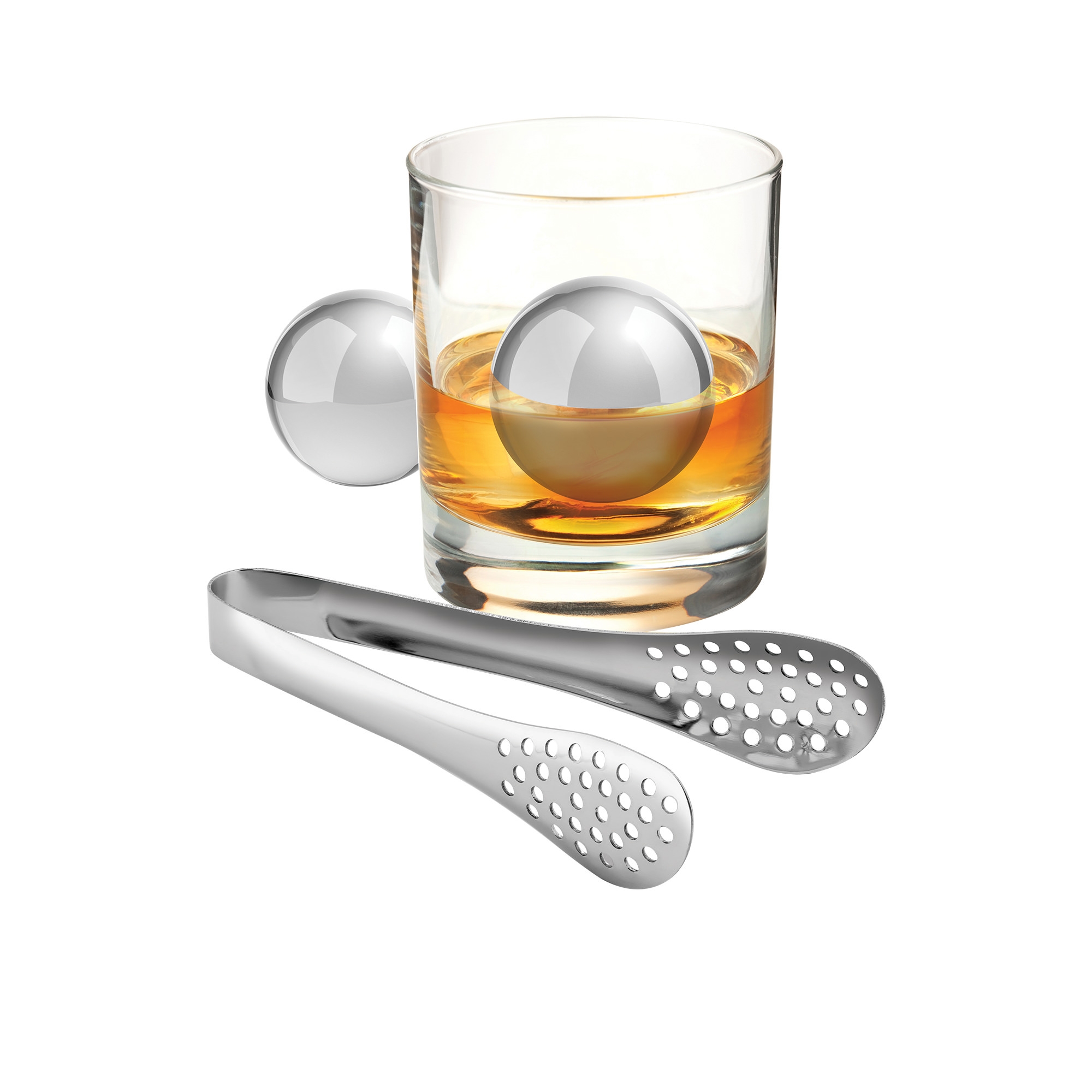 Avanti Stainless Steel Ice Ball and Tongs Set Image 1