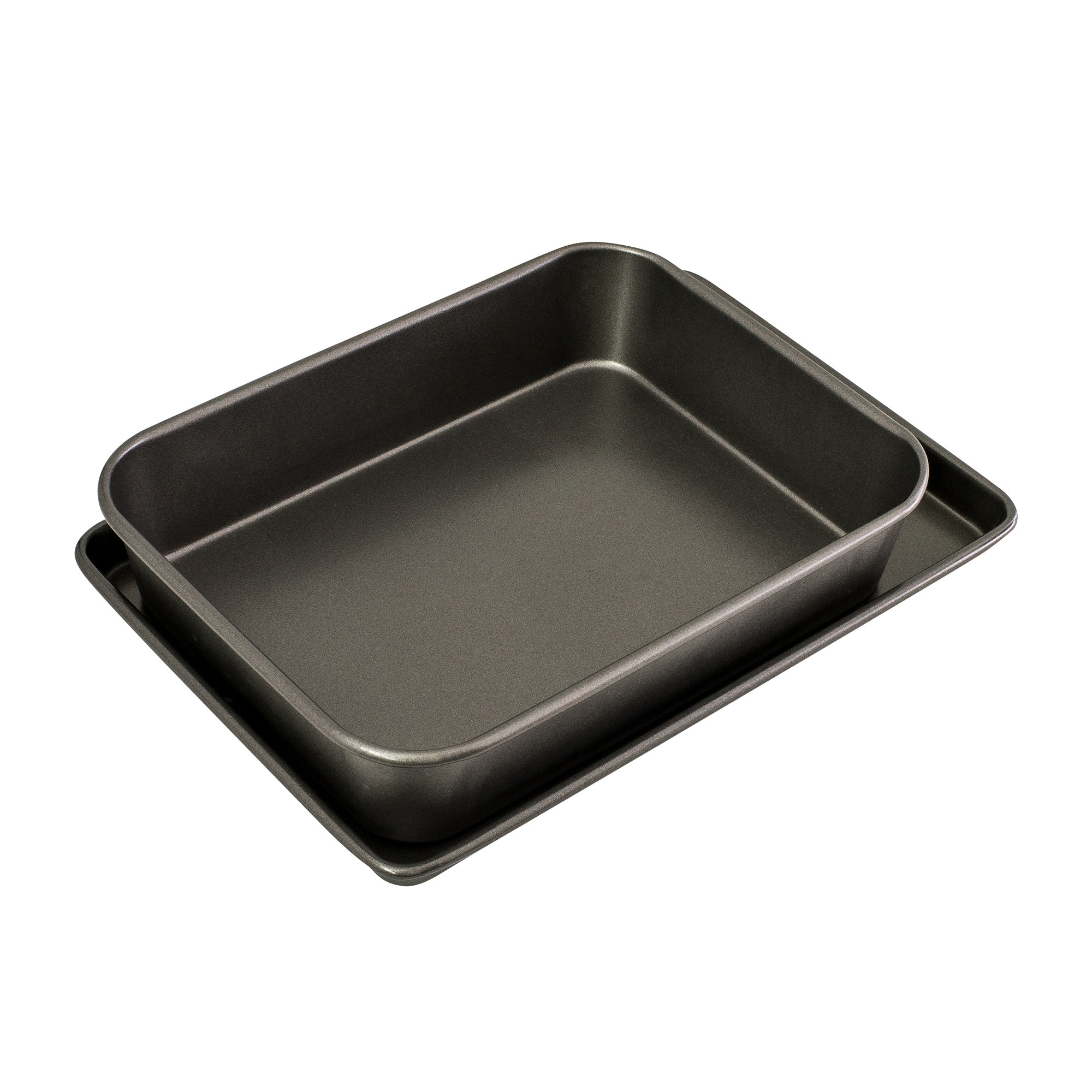 Bakemaster Non Stick Twin Roasting Pan & Oven Tray Pack Image 1