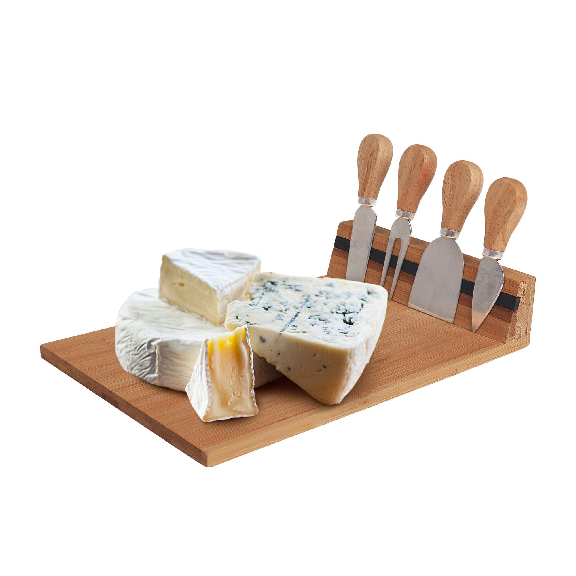 Living Today Bamboo Cheese Board and Knife Set Image 1
