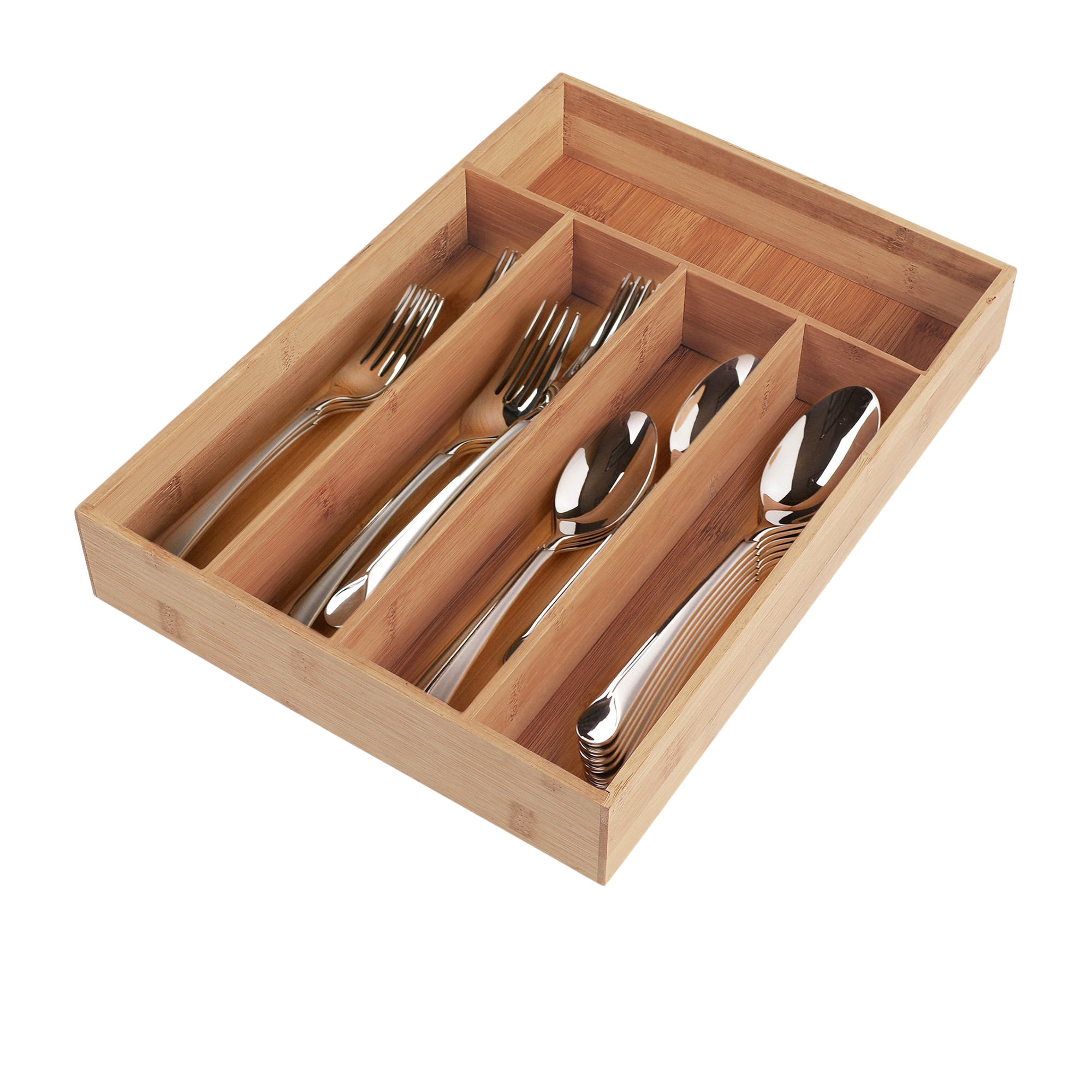 Living Today Bamboo Cutlery Tray 5 Compartment Image 1