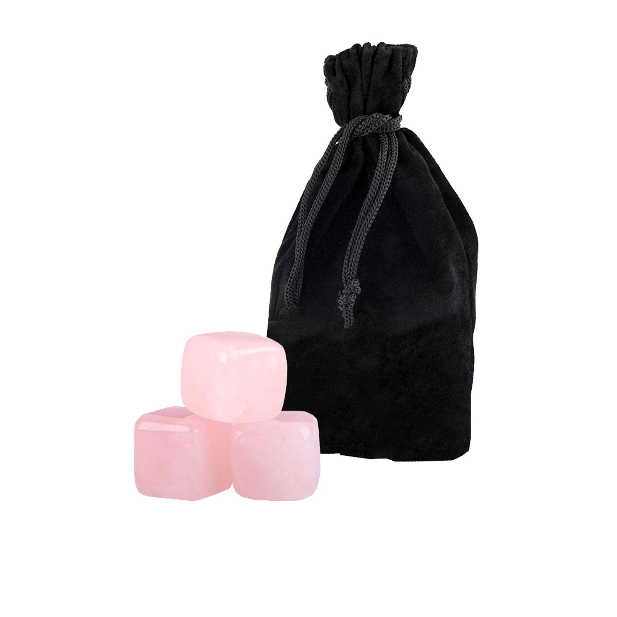 Bartender Rose Quartz Gin Stones with Bag Set of 6 Pink Image 1
