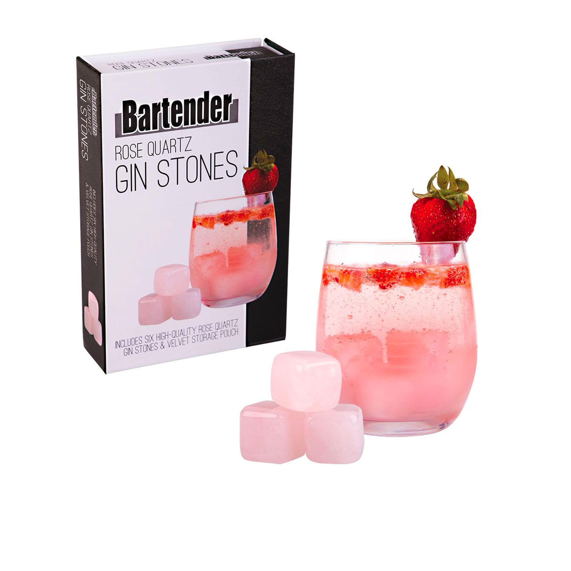 Bartender Rose Quartz Gin Stones with Bag Set of 6 Pink Image 2