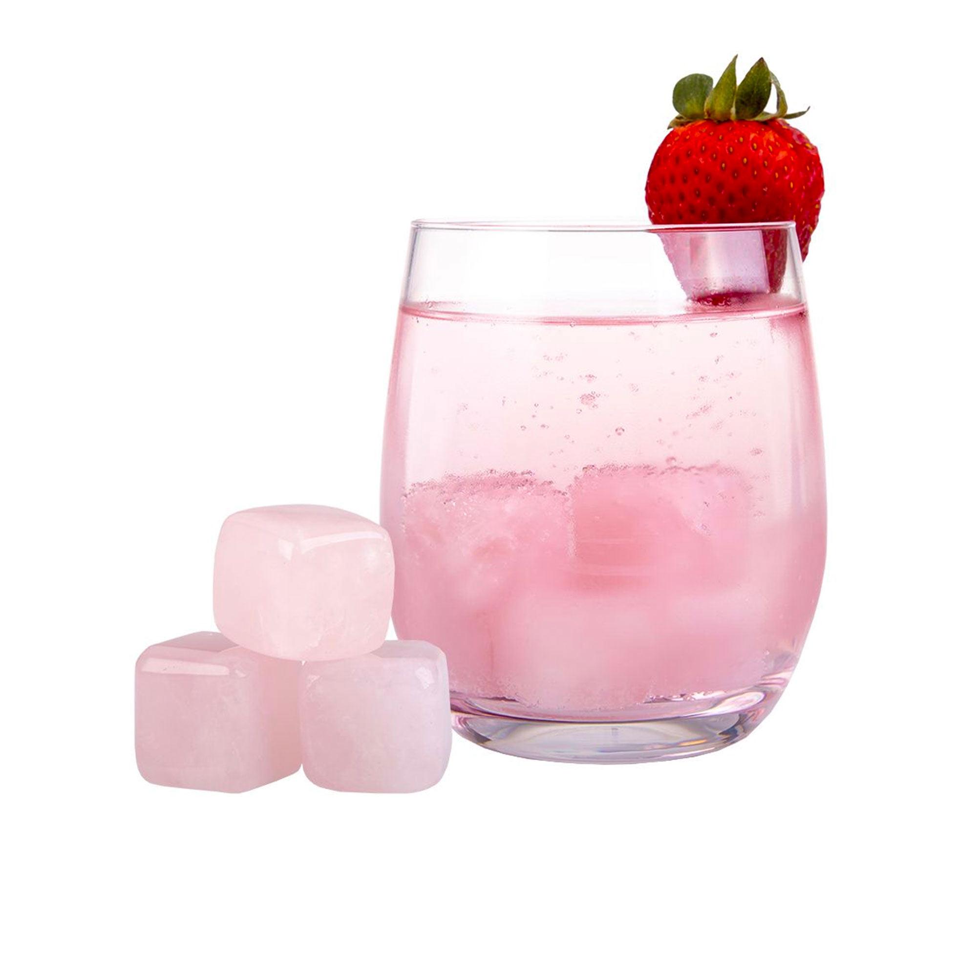 Bartender Rose Quartz Gin Stones with Bag Set of 6 Pink Image 3
