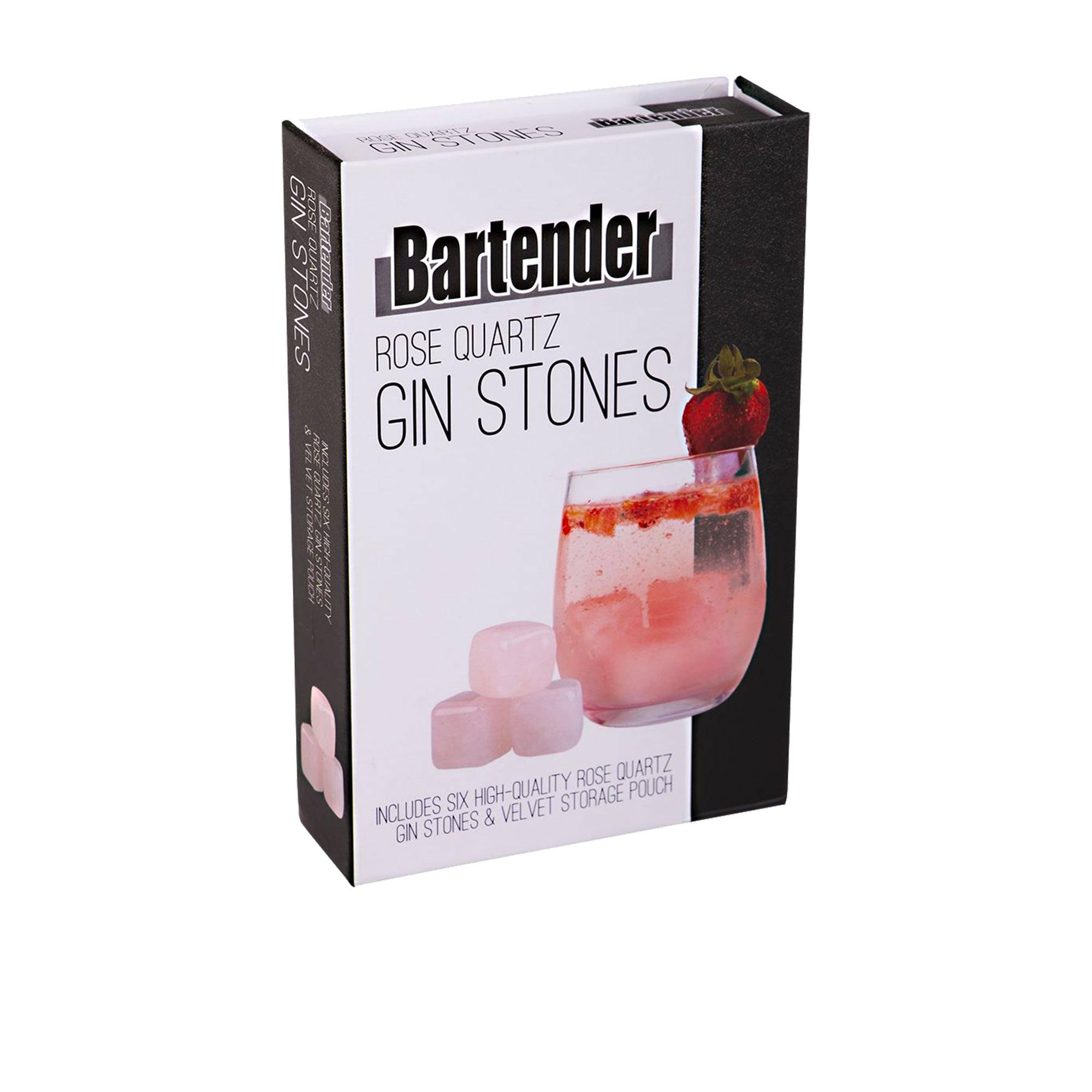 Bartender Rose Quartz Gin Stones with Bag Set of 6 Pink Image 4