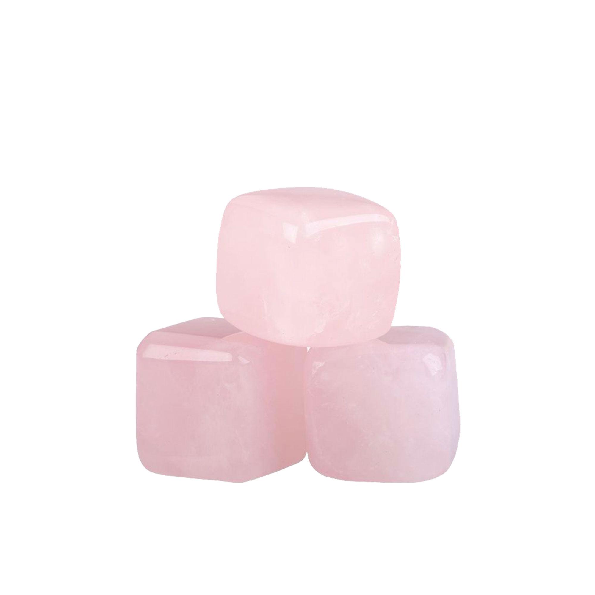 Bartender Rose Quartz Gin Stones with Bag Set of 6 Pink Image 5
