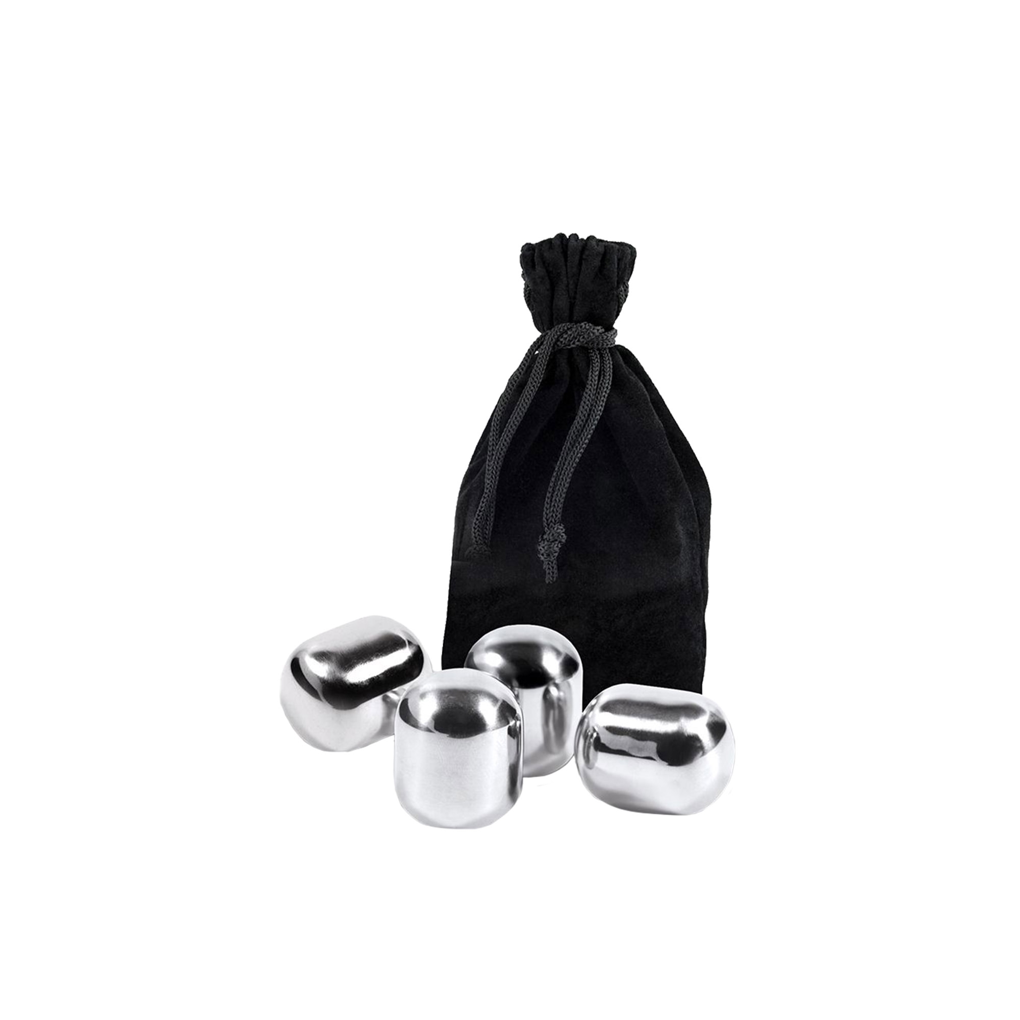 Bartender Stainless Steel Wine Pearls with Bag Set of 4 Image 1