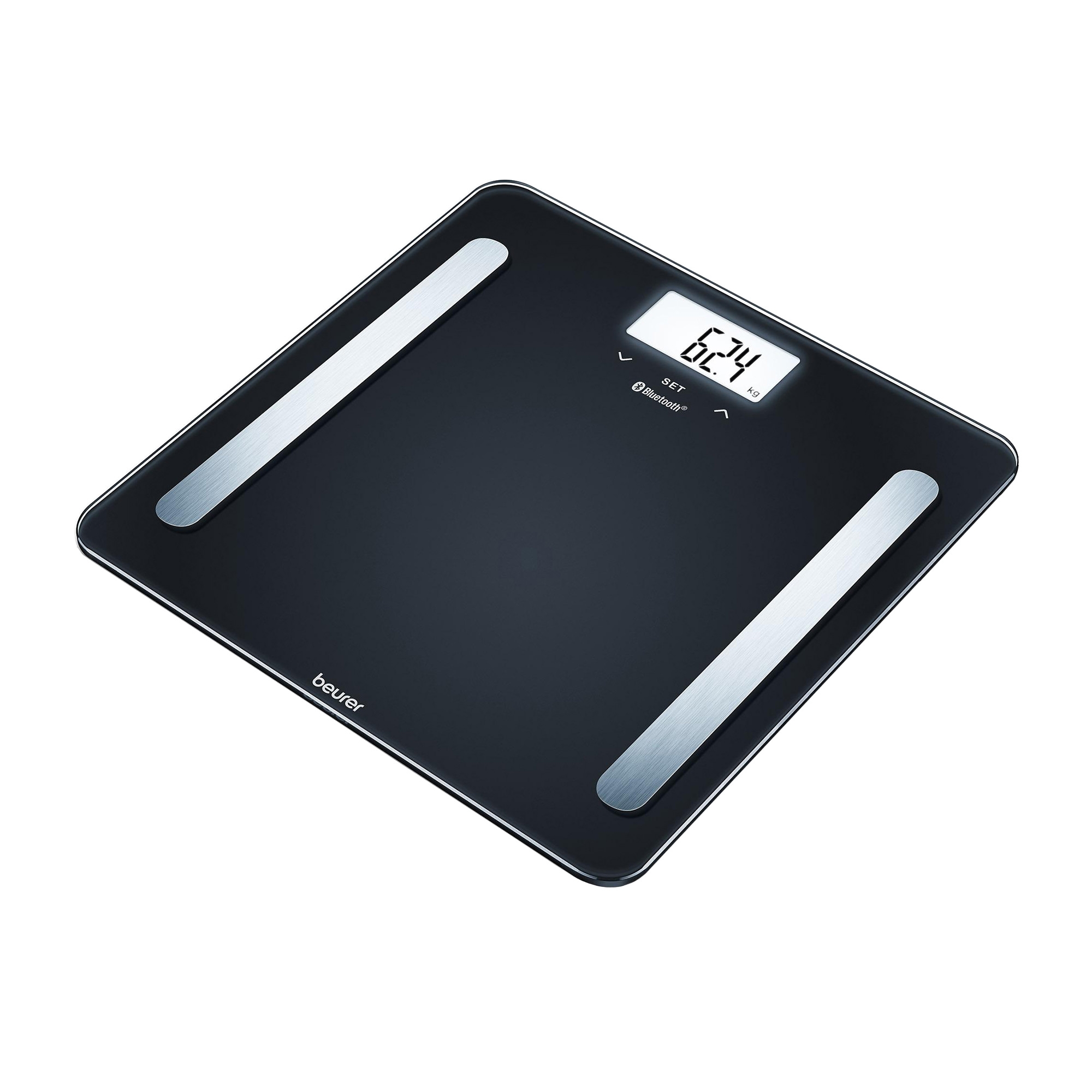 Beurer Bluetooth Glass Body Fat Bathroom Scale Black Image 1