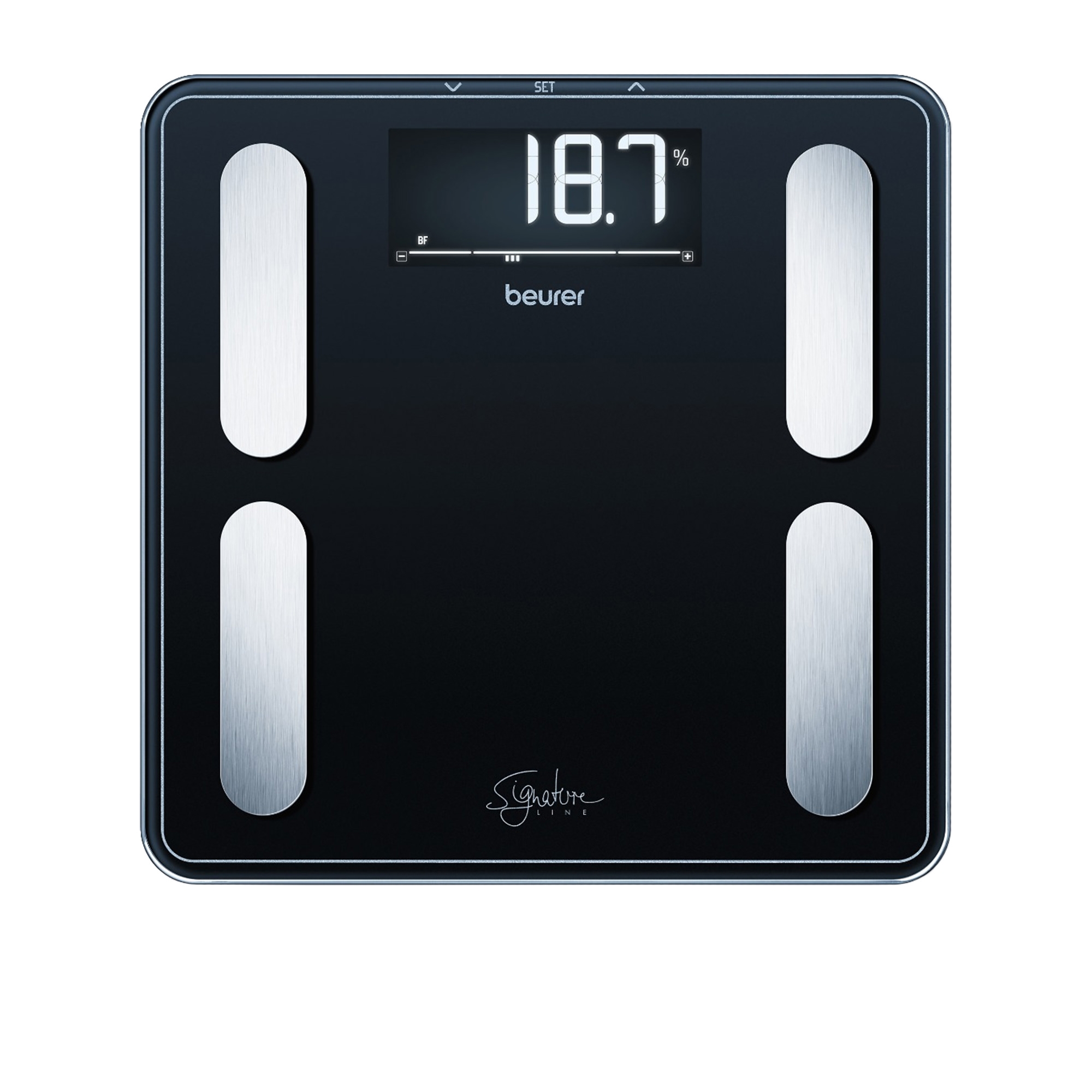 Beurer Digital Glass Body Fat Bathroom Scale Black Image 1