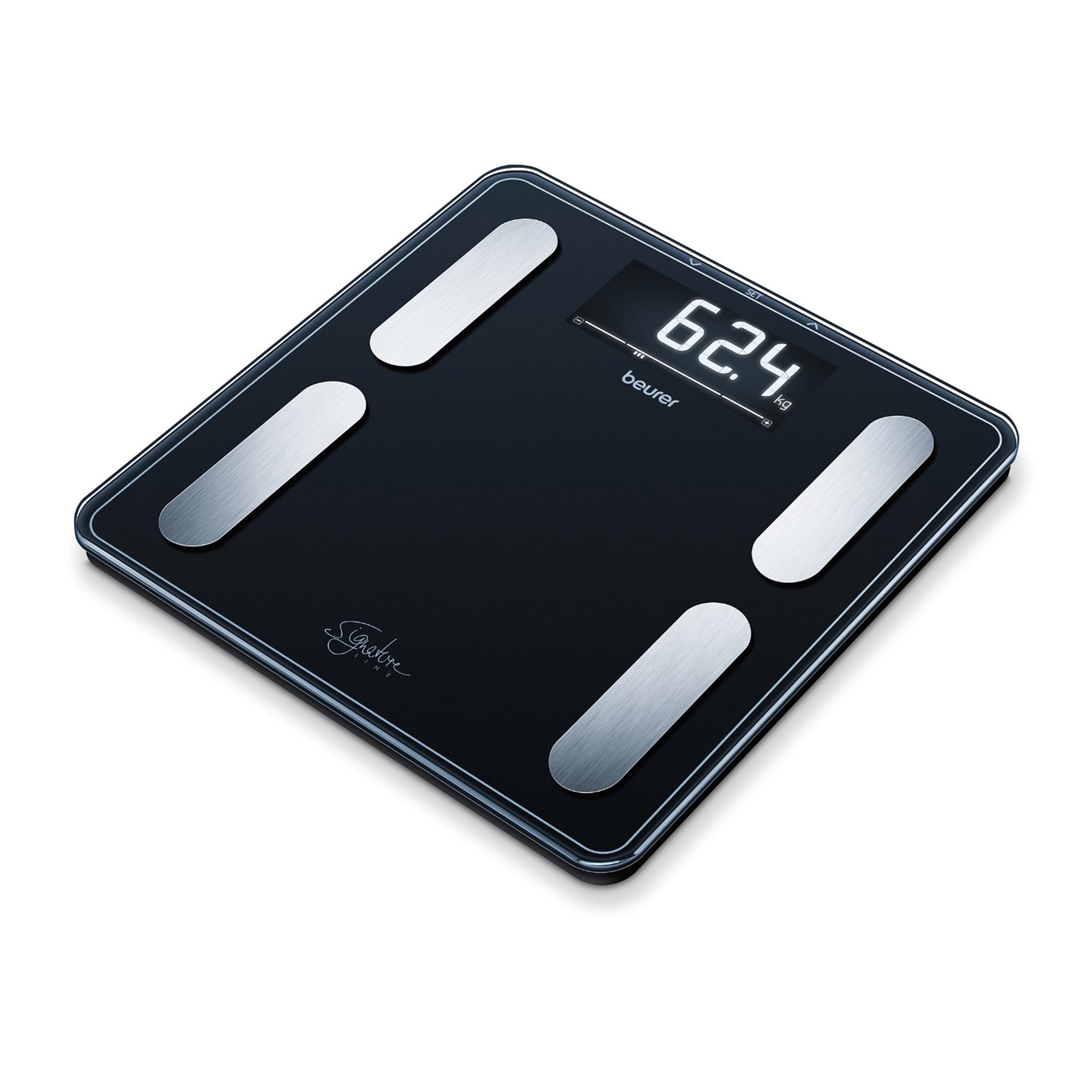 Beurer Digital Glass Body Fat Bathroom Scale Black Image 2