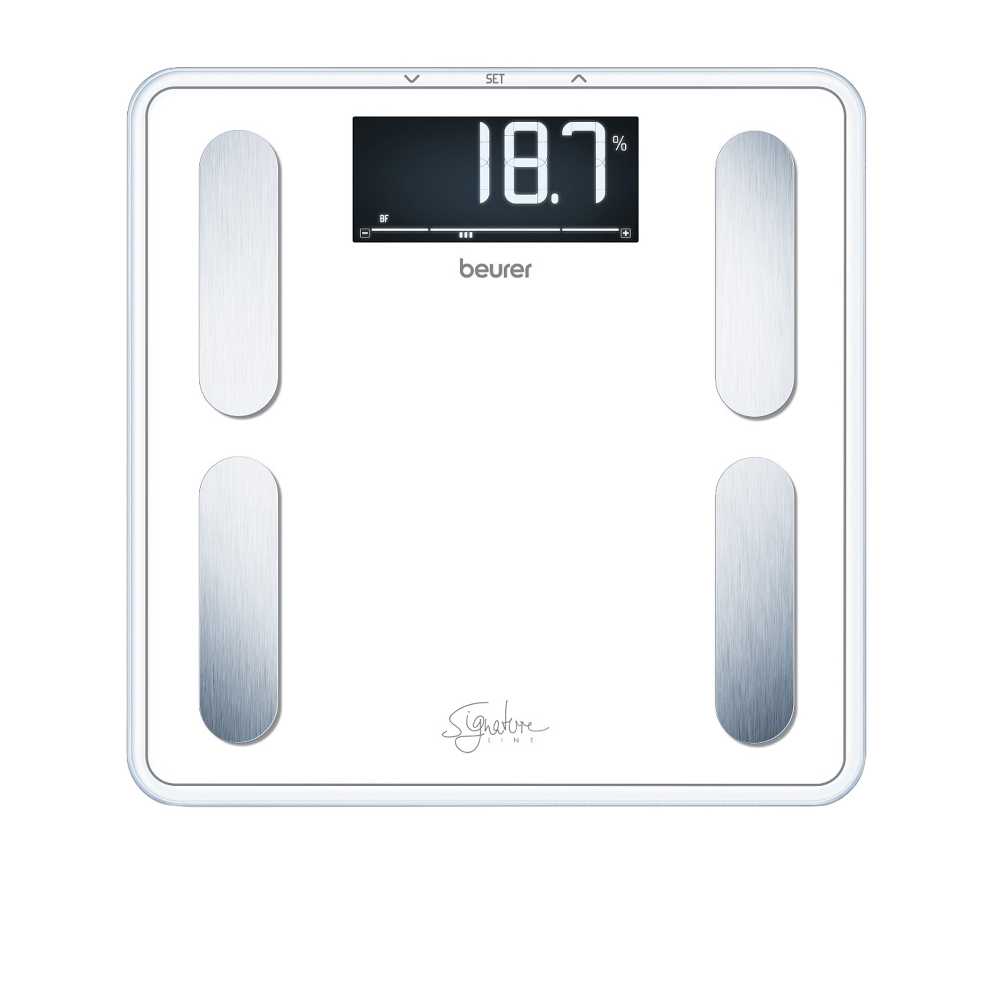 Beurer Digital Glass Body Fat Bathroom Scale White Image 1