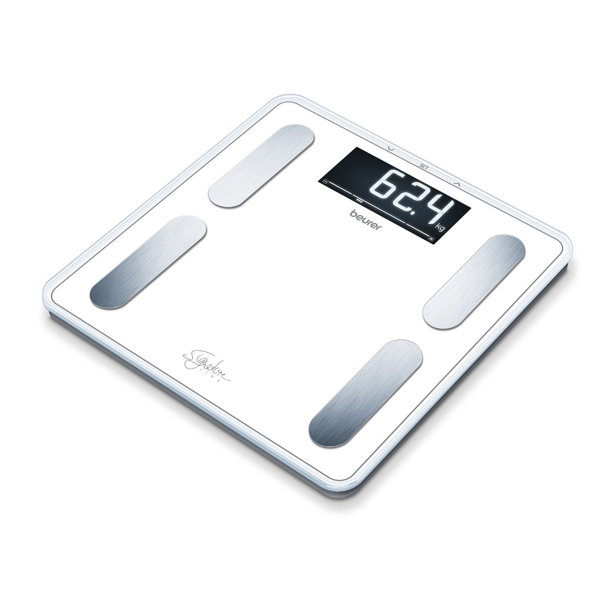 Beurer Digital Glass Body Fat Bathroom Scale White Image 2